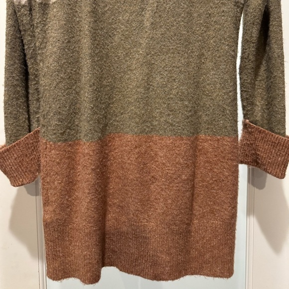 Rachel Zoe Colorblock Turtleneck Sweater Dress Size S | Cozy Fall Neutral Knit - Picture 7 of 12